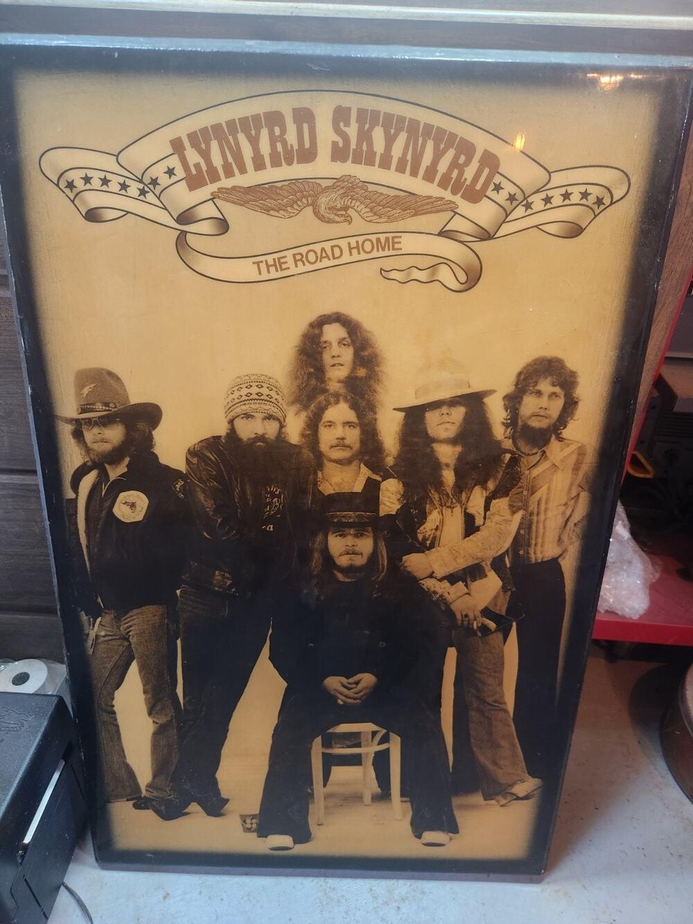 LYNYRD SKYNYRD Rock Band THE ROAD HOME 1977 Genuine Wood Poster Rare Unique HTF